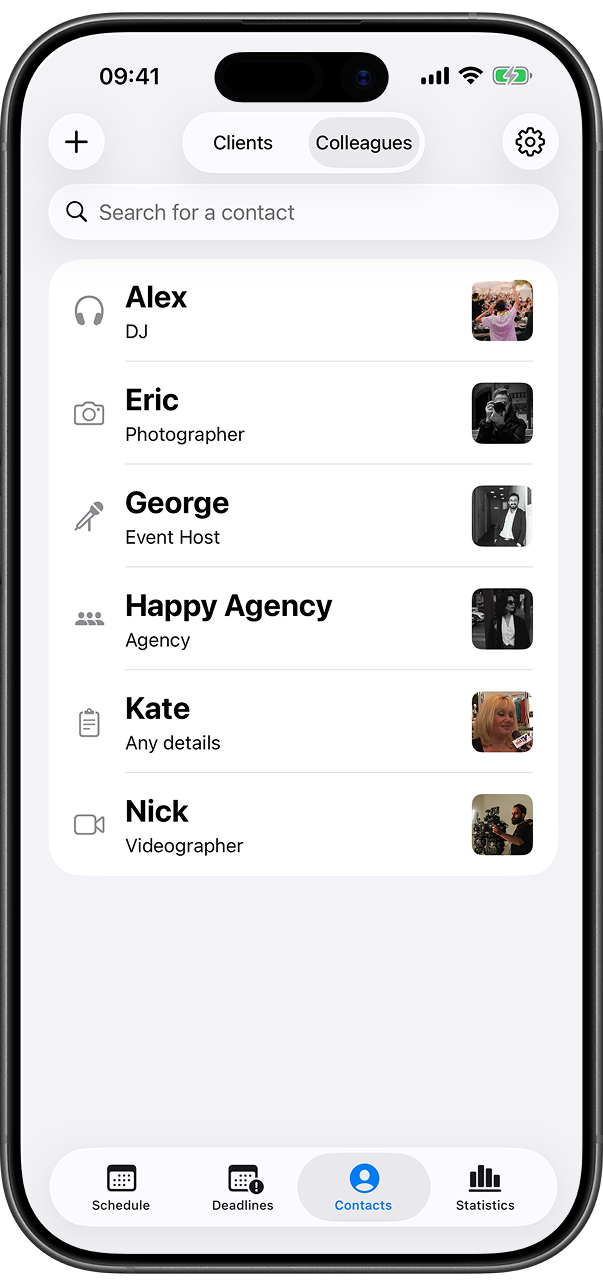 Client contacts